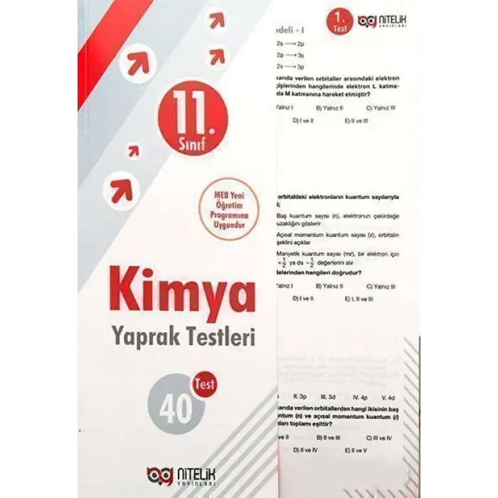 Nitelik Yayınları 11. Sınıf Kimya Yaprak Testleri