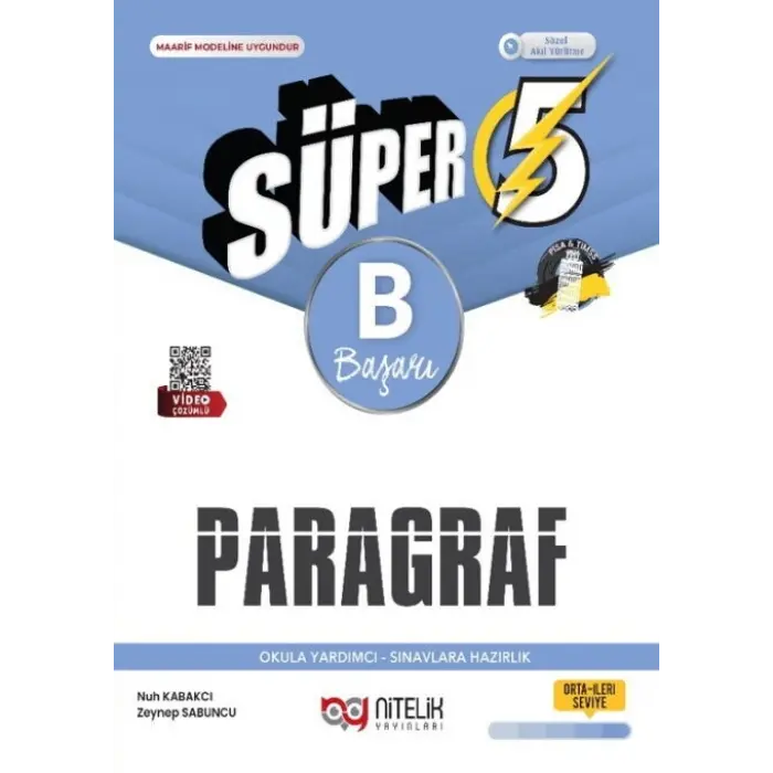 Nitelik Yayınları 5. Sınıf Paragraf Süper B Soru Kitabı