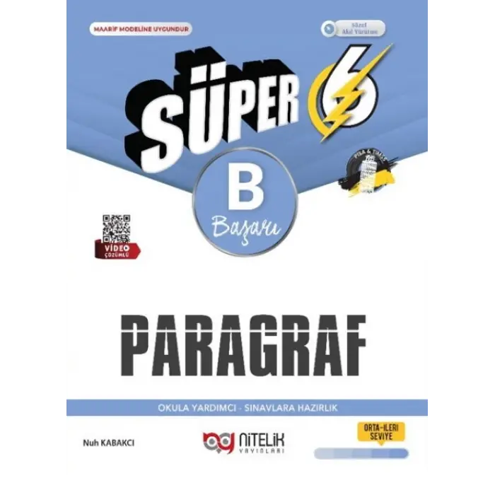 Nitelik Yayınları 6. Sınıf Paragraf Süper B Beceri Temelli Soru Kitabı