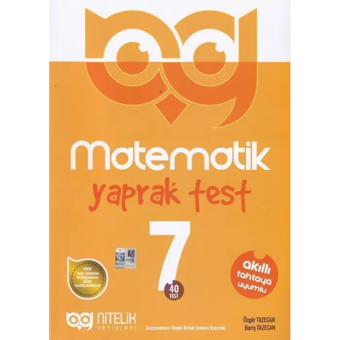 Nitelik Yayınları 7. Sınıf Matematik 40 Yaprak Test