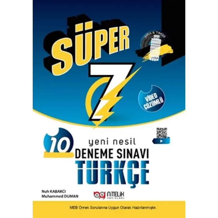 Nitelik Yayınları 7. Sınıf Türkçe 10 Deneme Sınavı