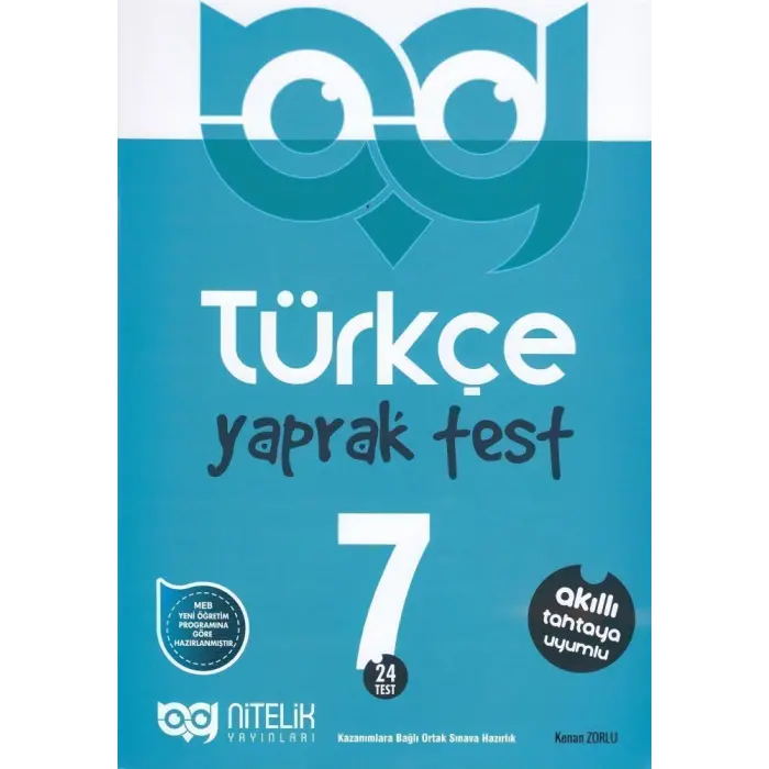 Nitelik Yayınları 7. Sınıf Türkçe 24 Yaprak Test