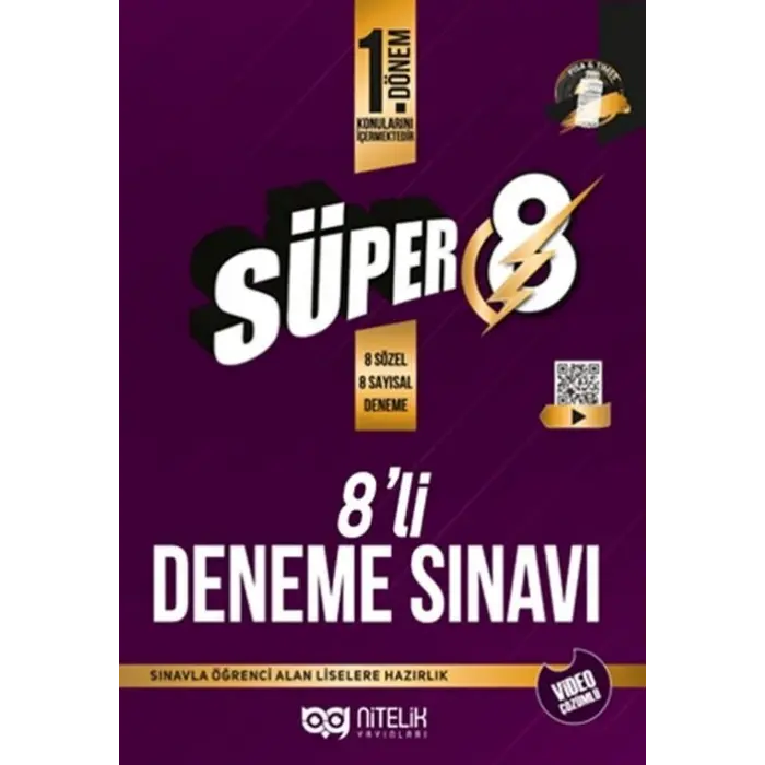 Nitelik Yayınları 8. Sınıf LGS 1. Dönem 8 li Deneme Sınavı