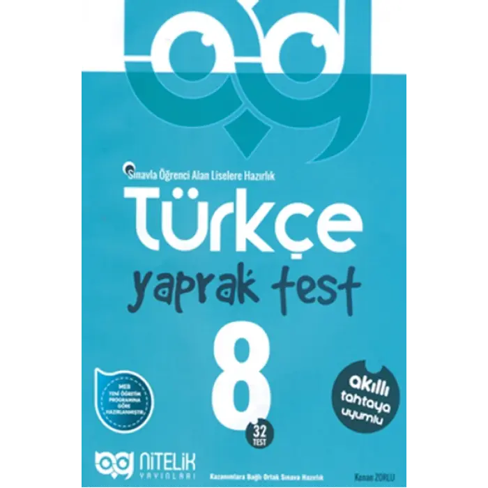 Nitelik Yayınları 8. Sınıf Türkçe Yaprak Test