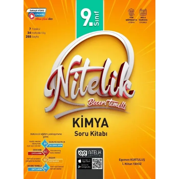 Nitelik Yayınları 9. Sınıf Kimya Beceri Temelli Soru Kitabı