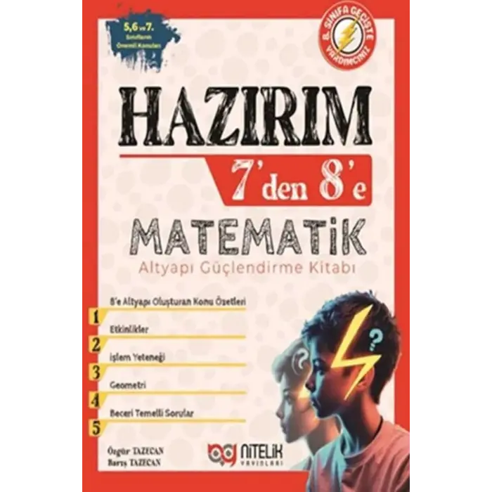 Nitelik Yayınları Hazırım 7 den 8 e Matematik Alt Yapı Güçlendirme Kitabı