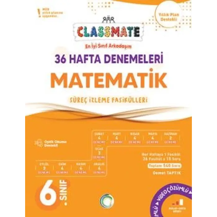 Okyanus Yayınları 6. Sınıf Classmate 36 Hafta Denemeleri Matematik