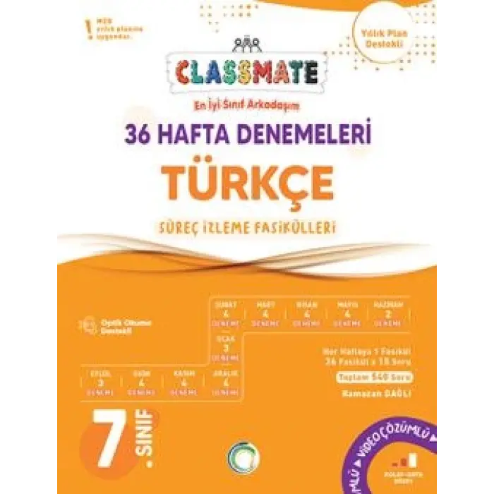 Okyanus Yayınları 7. Sınıf Türkçe Classmate 36 Hafta Denemeleri