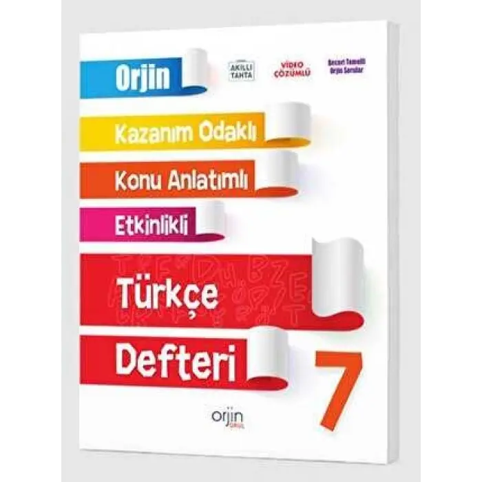 Orjin Kitap Orjin 7. Sınıf Türkçe Akıllı Defter