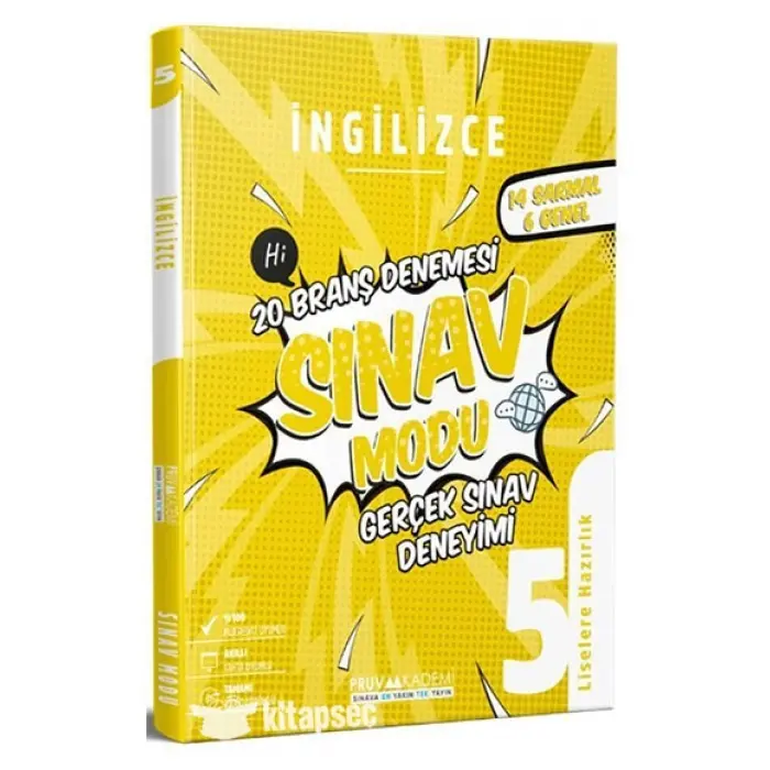 Pruva Akademi 5. Sınıf İngilizce Sınav Modu 20 Branş Denemesi