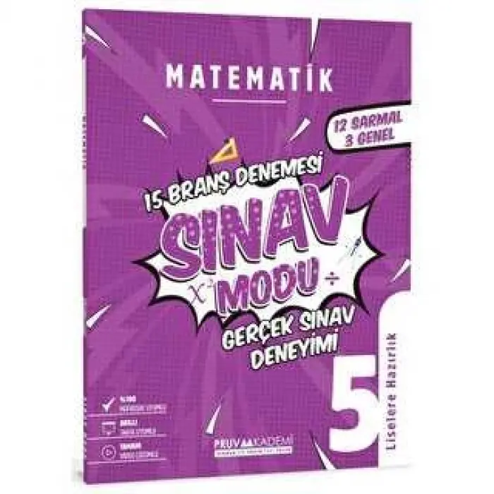 Pruva Akademi 5. Sınıf Matematik Sınav Modu 15 Branş Deneme