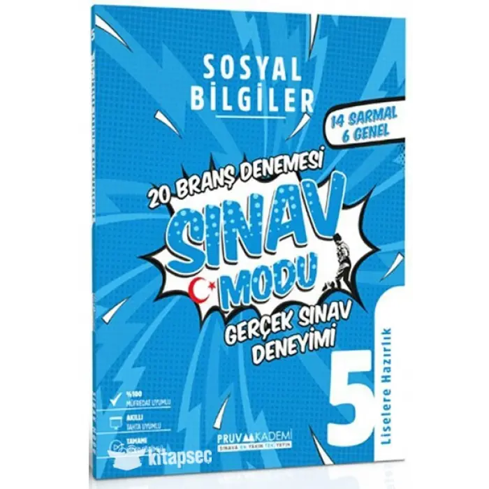 Pruva Akademi 5. Sınıf Sosyal Bilgiler Sınav Modu 20 Branş Denemesi