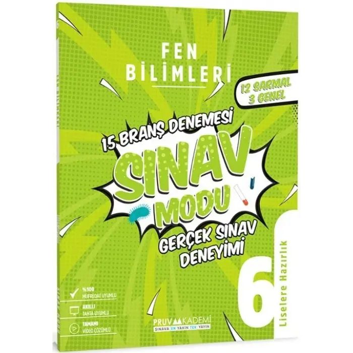 Pruva Akademi 6. Sınıf Fen Bilimleri Sınav Modu 15 Deneme