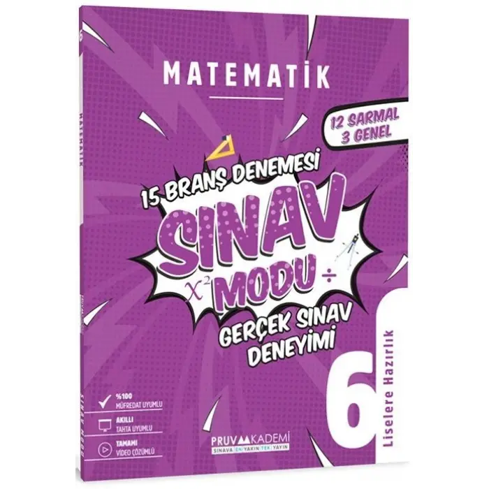 Pruva Akademi 6. Sınıf Matematik Sınav Modu 15 Deneme
