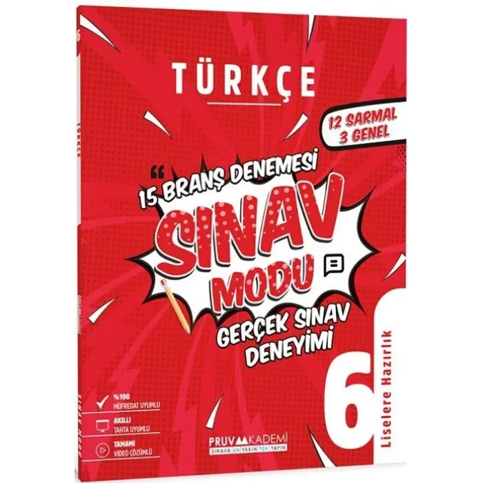 Pruva Akademi 6. Sınıf Türkçe Sınav Modu 15 Deneme