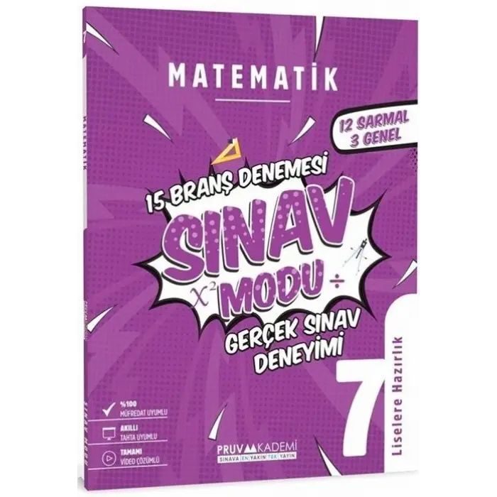 Pruva Akademi 7. Sınıf Matematik Sınav Modu 15 Deneme