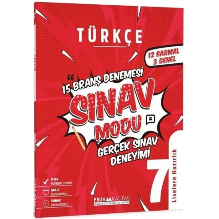 Pruva Akademi 7. Sınıf Türkçe Sınav Modu 15 Deneme