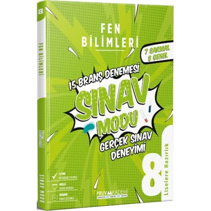 Pruva Akademi 8. Sınıf Fen Bilgisi Sınav Modu 15 Deneme
