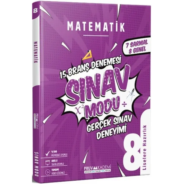 Pruva Akademi 8. Sınıf Matematik Sınav Modu 15 Deneme