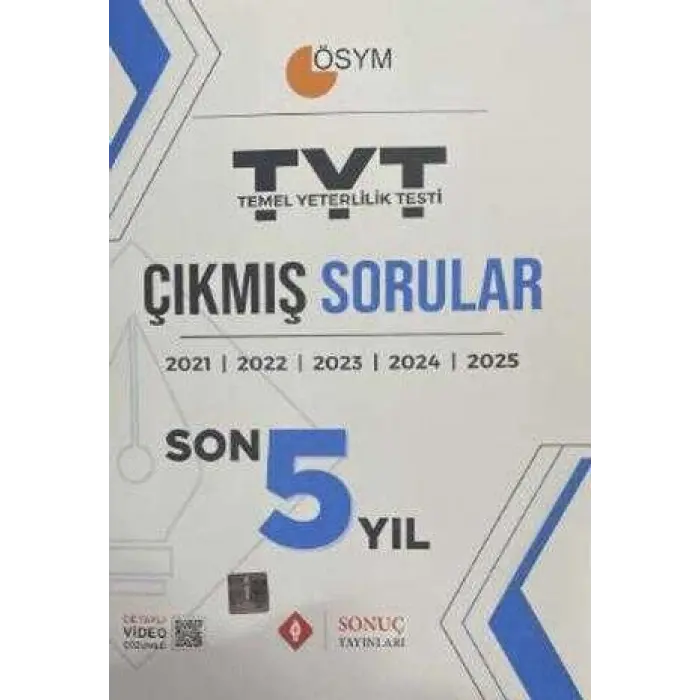 Sonuç Yayınları TYT Çıkmış Sorular Son Beş Yıl