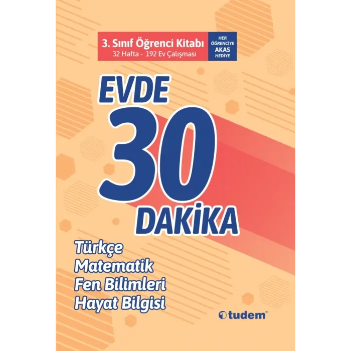 Tudem Yayınları 3.Sınıf Evde 30 Dakika Öğrenci Kitabı