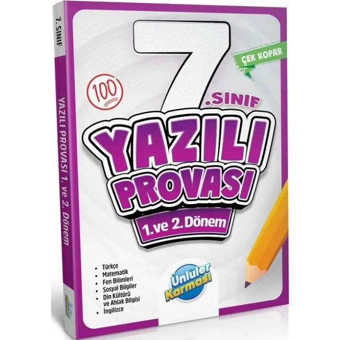 Ünlüler Karması 7. Sınıf Yazılı Provası 1. ve 2. Dönem