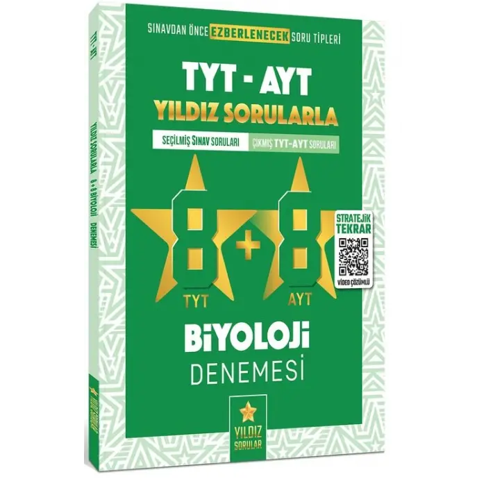 Yıldız Sorular TYT AYT Biyoloji 8+8 Deneme