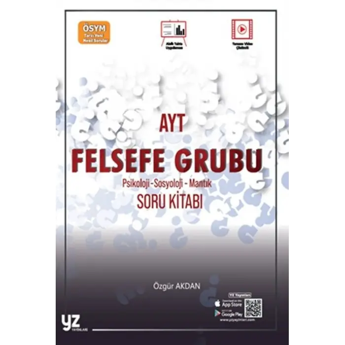 YZ Yayınları AYT Felsefe Grubu Soru Kitabı