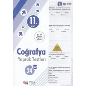 Nitelik Yayınları 11. Sınıf Coğrafya 24 Yaprak Test