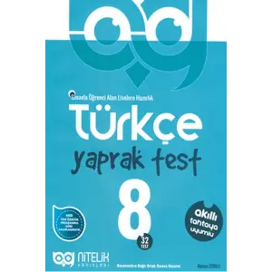 Nitelik Yayınları 8. Sınıf Türkçe Yaprak Test
