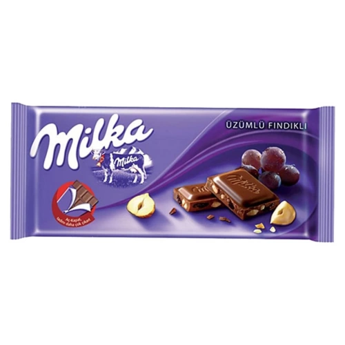 Milka Üzü Mlü Fındıklı Tablet Çikolata 80 Gr