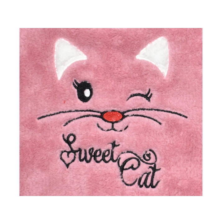 CocuklaAnne Sweet Cat İçi Dışı Peluş 2li Çocuk Takımı Gül Kurusu