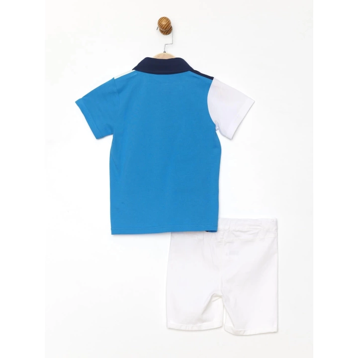Erkek Çocuk Polo Yaka Tişört ve Şort 2liTakım Saks