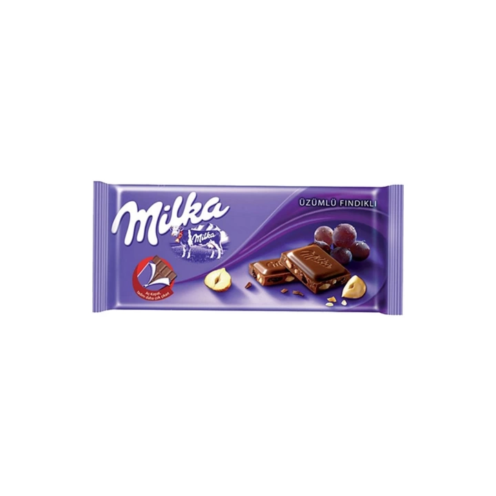 Milka Üzü Mlü Fındıklı Tablet Çikolata 80 Gr