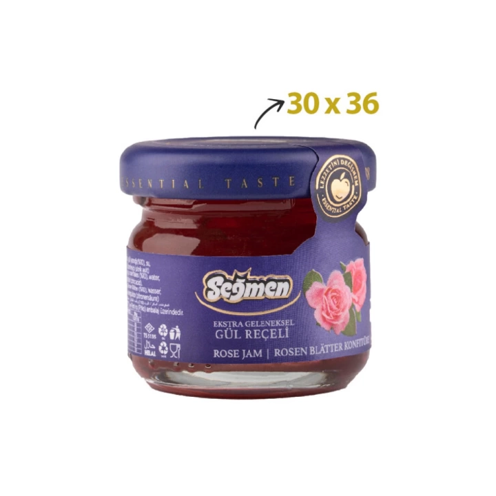 Seğmen Gül Reçeli Kavanoz 30g (36lı)