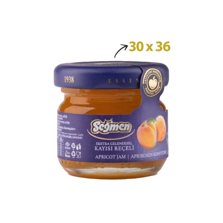 Seğmen Kayısı Reçeli Kavanoz 30g (36lı)