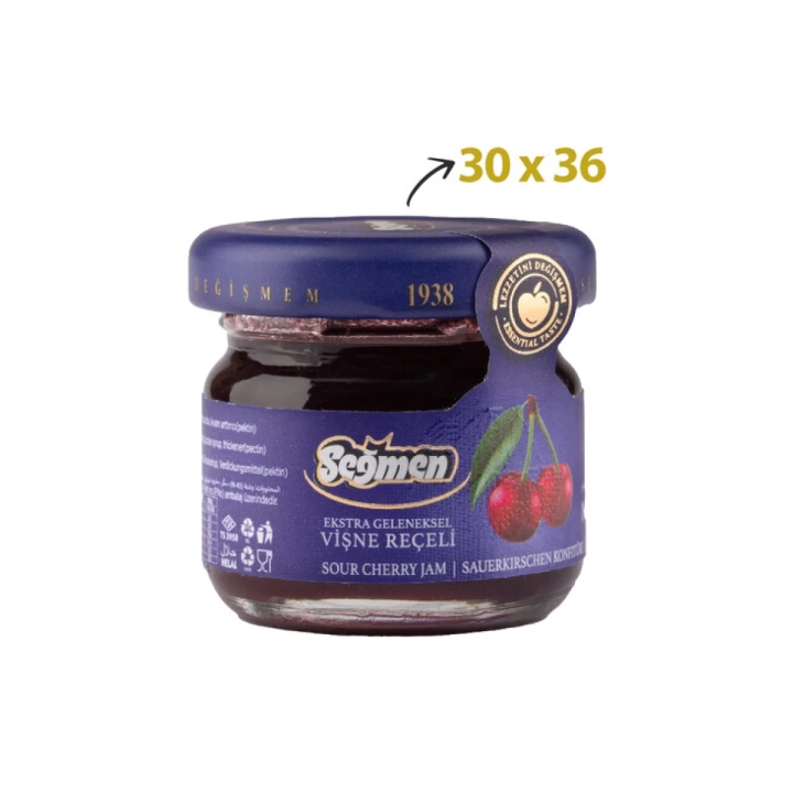 Seğmen Vişne Reçeli Kavanoz 30g (36lı)