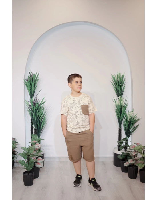 Erkek Çocuk Takım Kahverengi C128