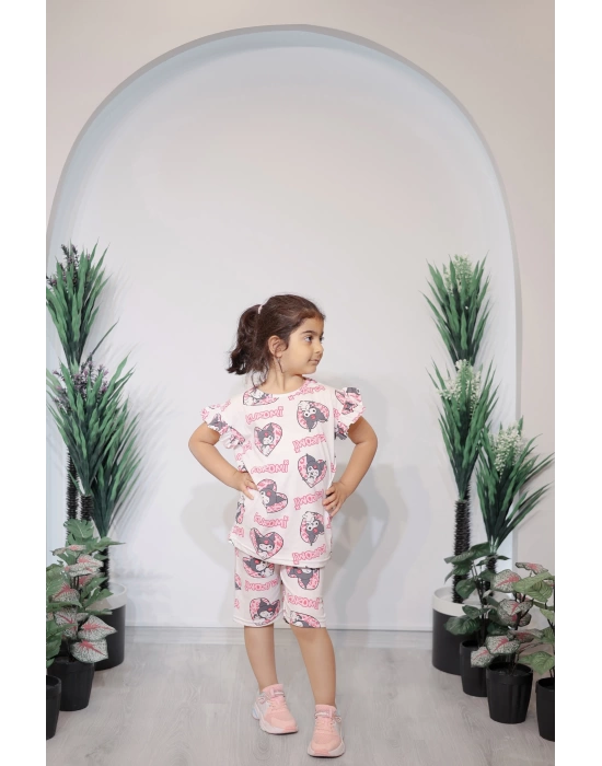 Kız Çocuk Kuromi Desenli Takım C133