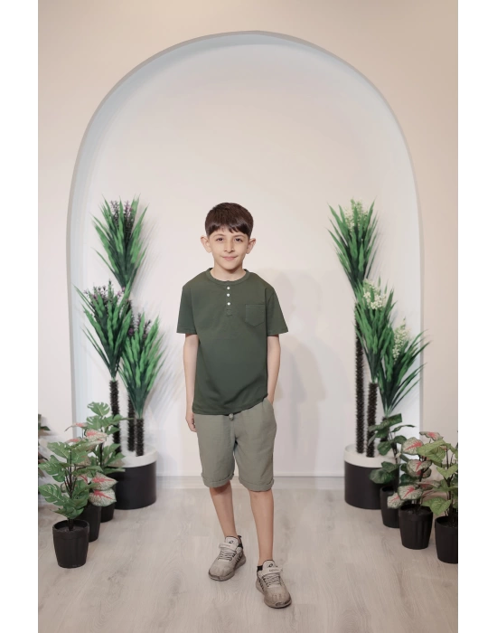 Erkek Çocuk Tişört Haki C137