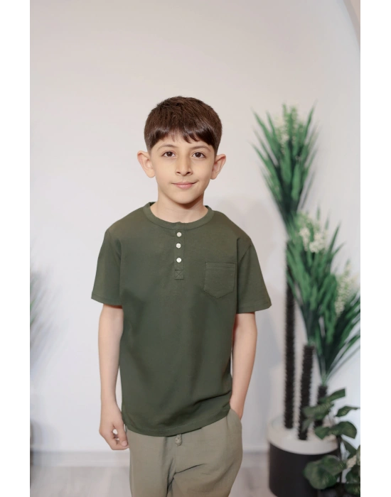 Erkek Çocuk Tişört Haki C137