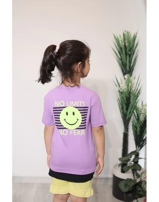 Kız Çocuk Tişört Lila C126