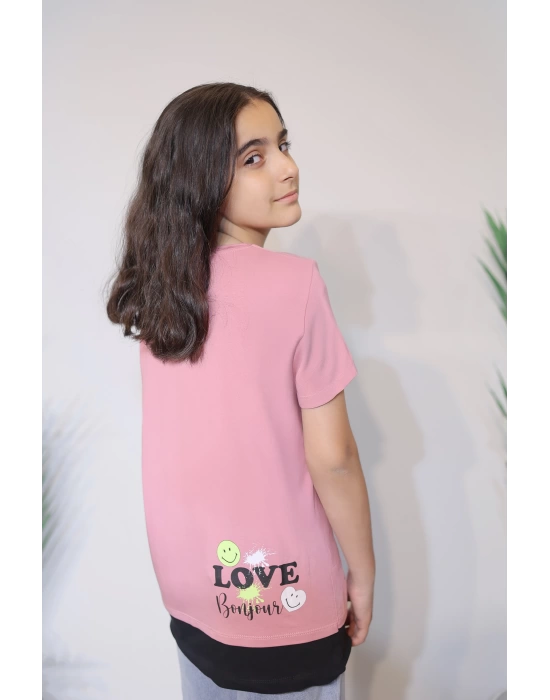 Kız Çocuk Tişört Pembe C121