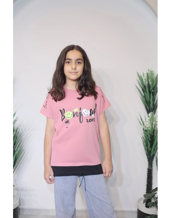 Kız Çocuk Tişört Pembe C121
