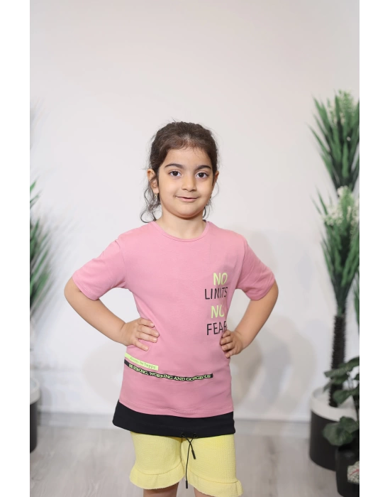 Kız Çocuk Tişört Pembe C126