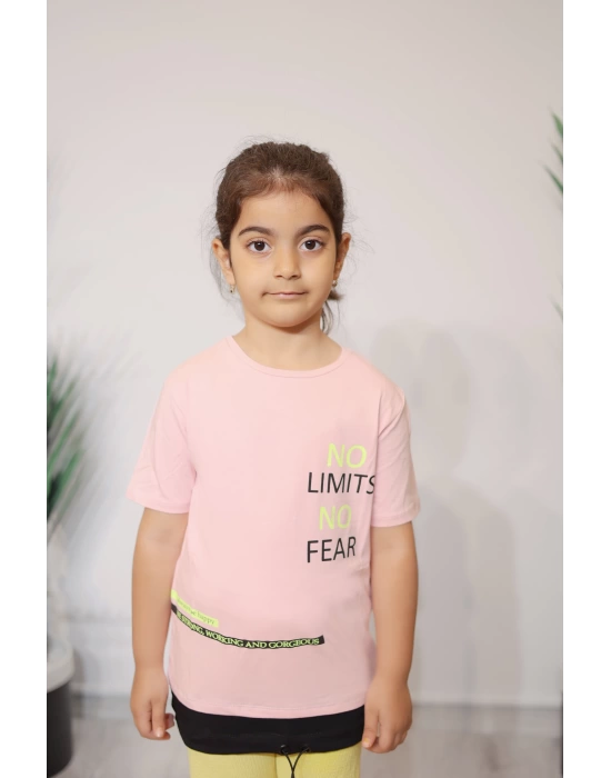 Kız Çocuk Tişört Açık Pembe C126