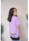 Kız Çocuk Tişört Lila C121