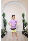 Kız Çocuk Tişört Lila C126