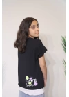 Kız Çocuk Tişört Siyah C121