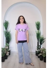 Kız Çocuk Tişört Lila C121